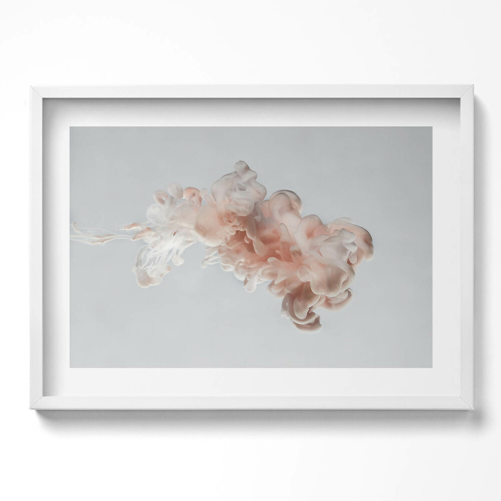 Obraz v rámu moderní Abstraktní béžový inkoust ve vodě