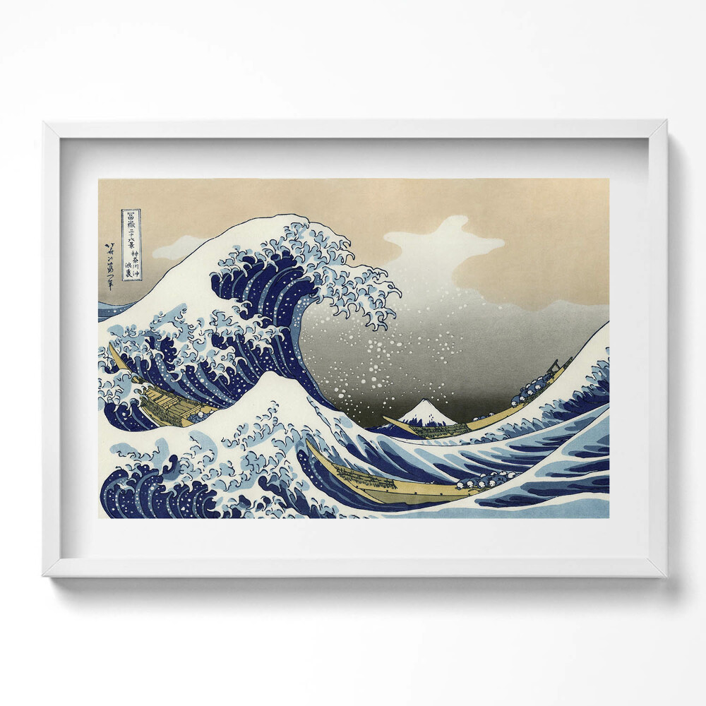 Obraz v rámu moderní Velká vlna v Kanagawě