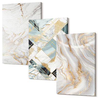 Sada 3 obrazů Elegantní, módní abstraktní mramorové vzory