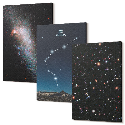 Sada 3 obrazů Galaxie vesmírné znamení zvěrokruhu Vodnář