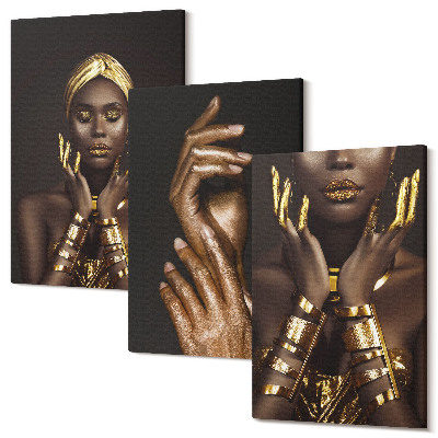 Sada 3 obrazů Elegantní portréty africké ženy