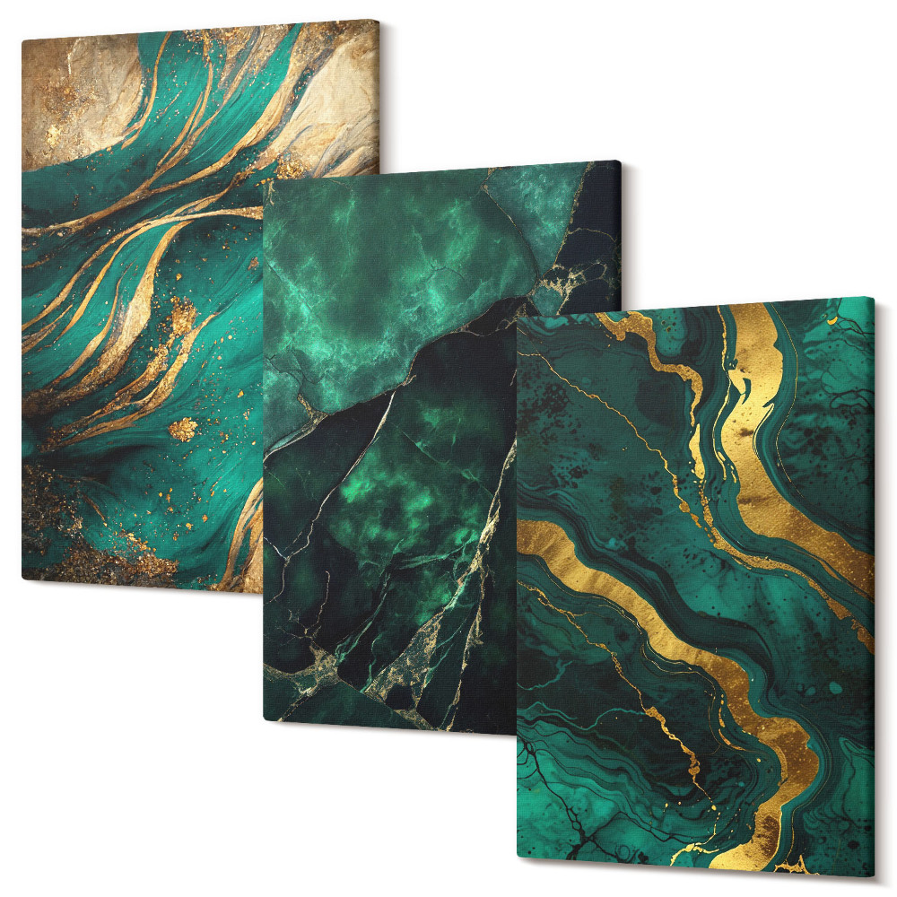 Sada obrazů triptych Elegantní abstraktní kamenné vzory