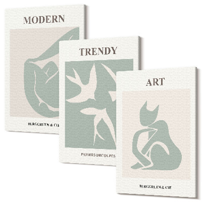 Sada obrazů triptych Henri Matisse abstraktní postavy v tlumených barvách