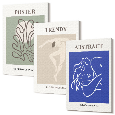 Sada 3 obrazů Henri Matisse pastelové ilustrace