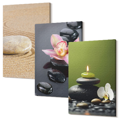 Sada 3 obrazů Relaxační kamenné motivy míru a zenu