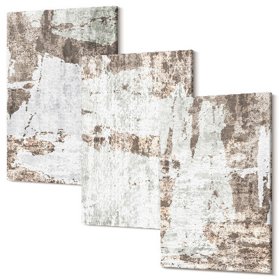 Sada obrazů triptych Abstraktní vzory v odstínech bílé a hnědé