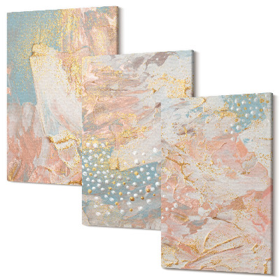 Sada obrazů triptych Abstraktní vzory v pastelových barvách textury
