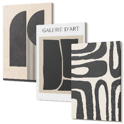 Sada 3 obrazů Abstraktní tvary minimalistické plakáty