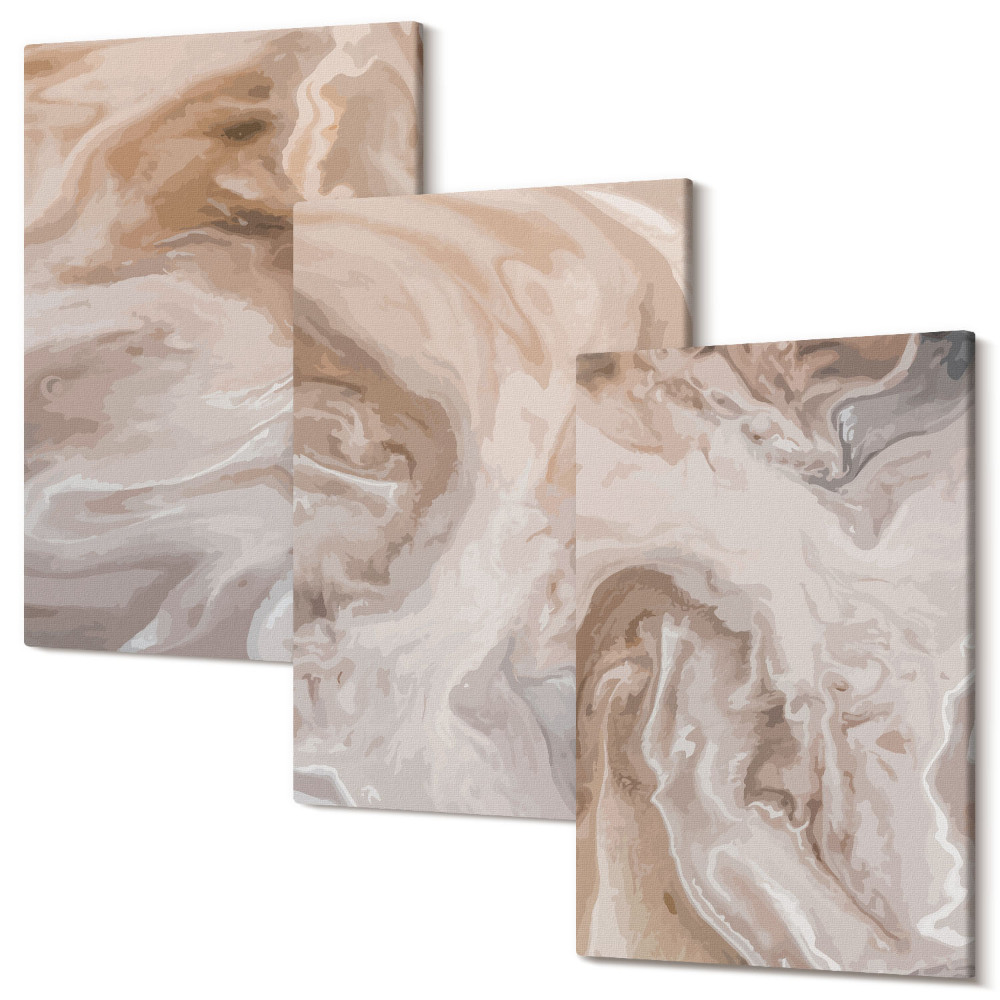 Sada obrazů triptych Mramorové abstraktní vzory kamenné textury