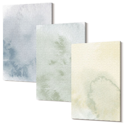 Sada obrazů triptych Pastelové akvarelové barvy na texturu plátna