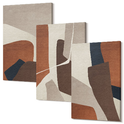Sada obrazů na zeď triptych Abstrakce strukturálních tvarů v moderním stylu