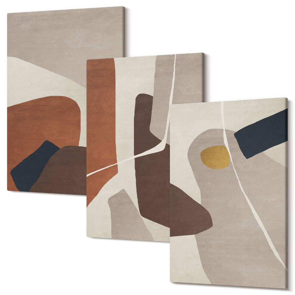 Sada 3 obrazů Abstraktní obraz boho obrazů v moderním stylu
