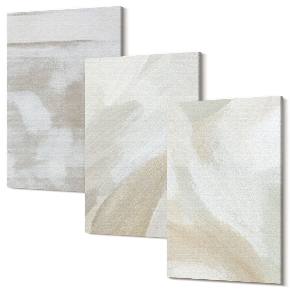 Sada obrazů triptych Tahy štětcem abstraktní barvy na plátně