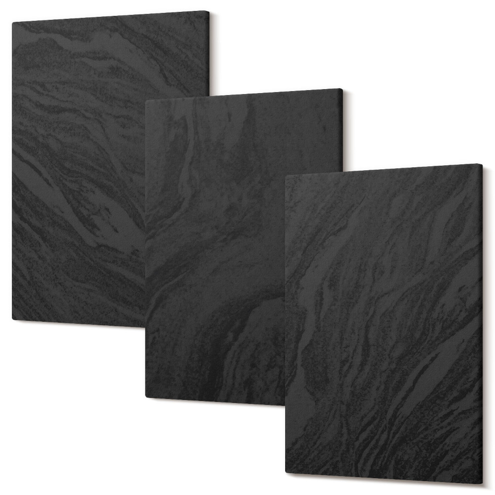 Sada obrazů triptych Tmavé mramorové elegantní textury v okouzlujícím stylu