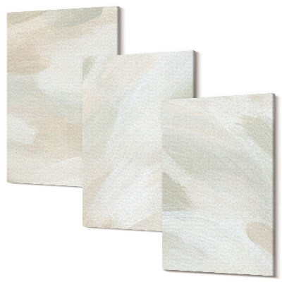 Sada 3 obrazů Světlé abstraktní barvy na plátně, jemný boho styl