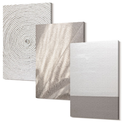 Sada obrazů triptych Jemné přírodní textury v boho stylu