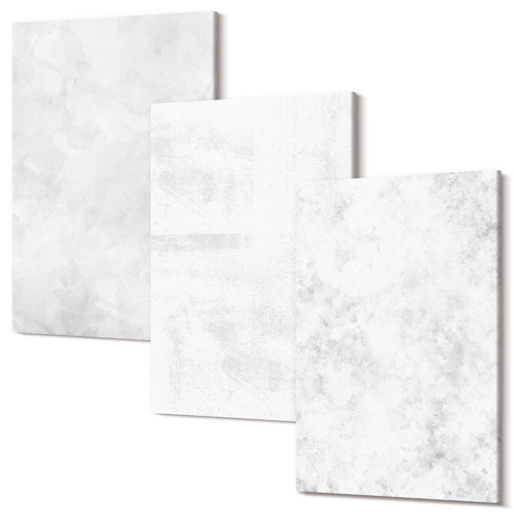 Sada obrazů triptych Bílé skvrny na plátně minimalistické pozadí