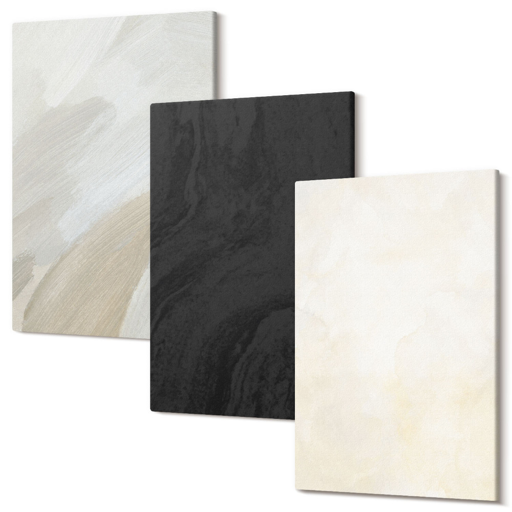 Sada obrazů triptych Struktury v různých odstínech minimalismu