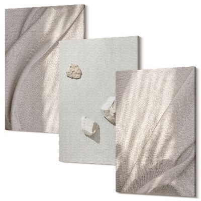 Sada 3 obrazů Detailní záběry na moderní struktury ve stylu boho