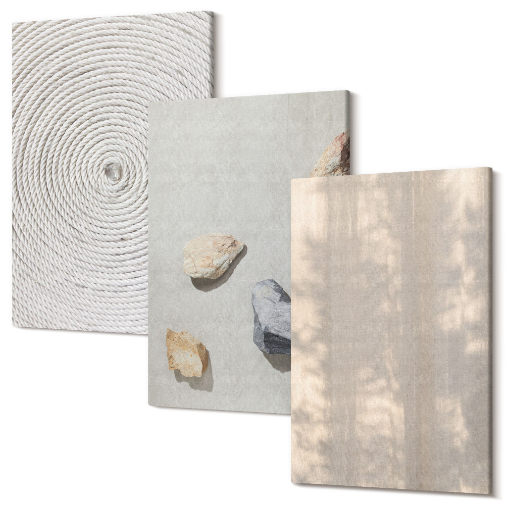 Sada obrazů triptych Boho textury přírodní struktury