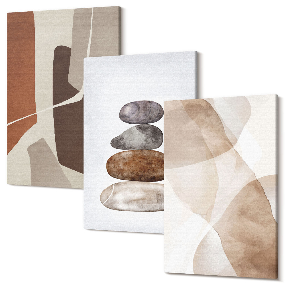 Sada 3 obrazů Abstraktní malba moderní dekorace