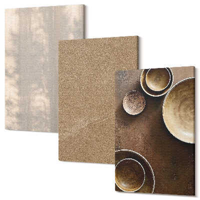 Sada obrazů triptych Struktury a textury v minimalistickém stylu