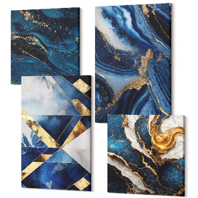 Sada obrazů kvadryptych Abstraktní elegantní vzory s akcenty