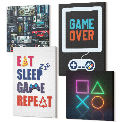 Sada obrazů kvadryptych Titulky přehrávače související se zábavou