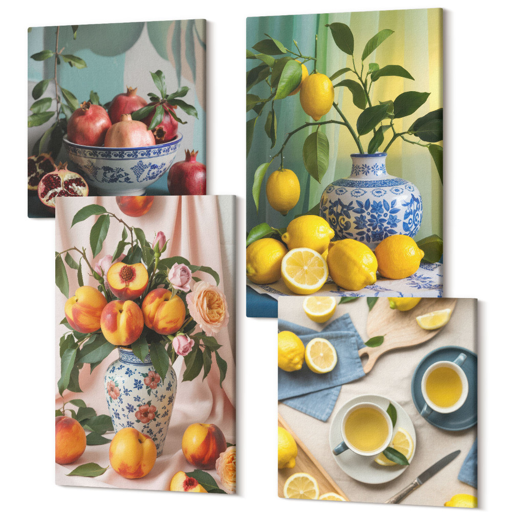 Sada obrazů na zeď kvadryptych Stylové plakáty postav a rostlin od Henriho Matisse