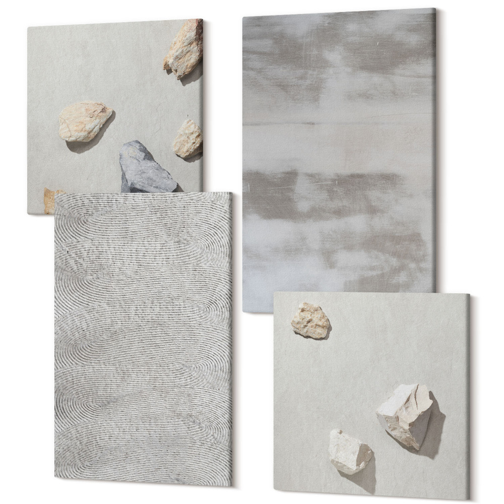 Sada 4 obrazů Moderní texturní struktury v minimalistickém stylu