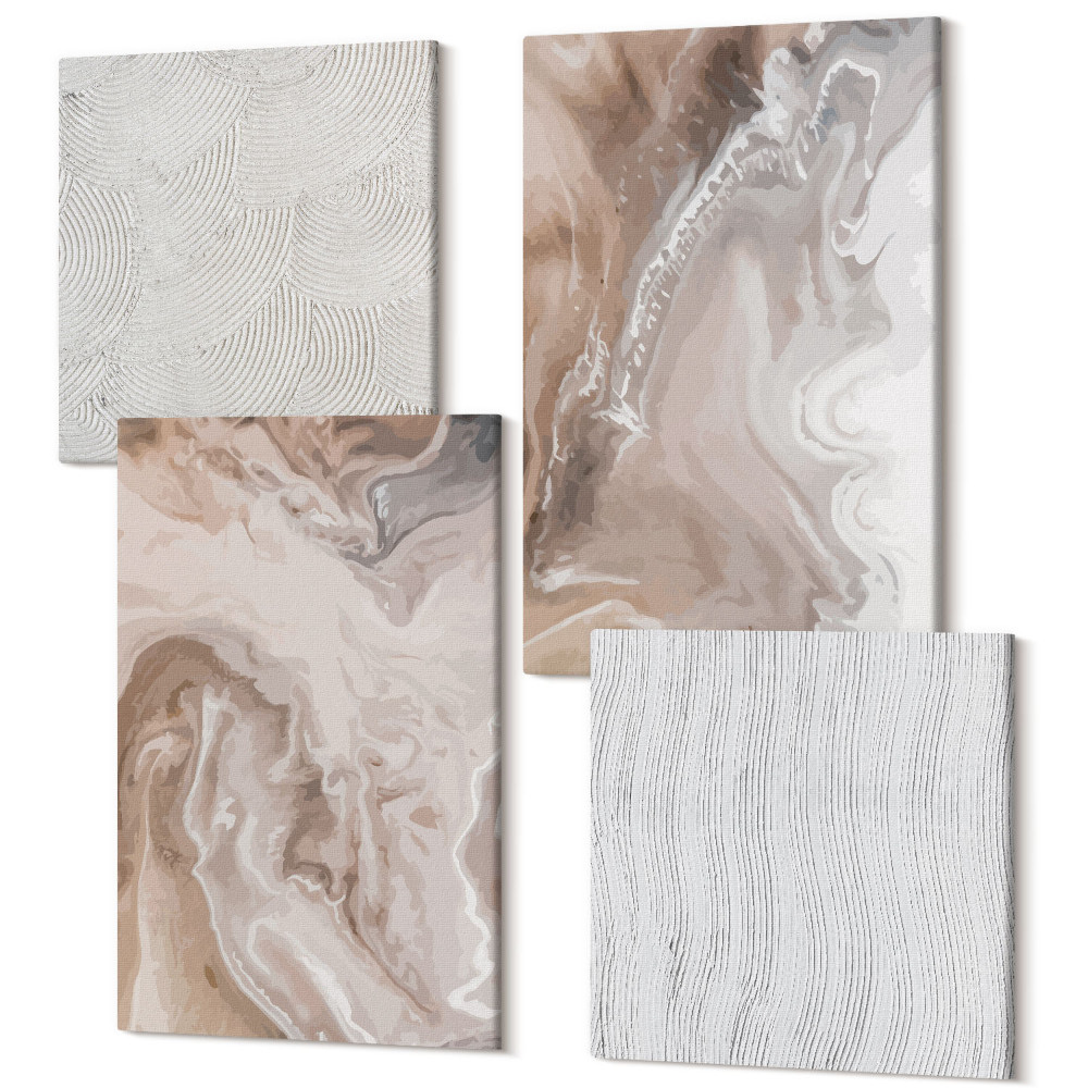 Sada 4 obrazů Kamenné textury abstraktní mramorové vzory