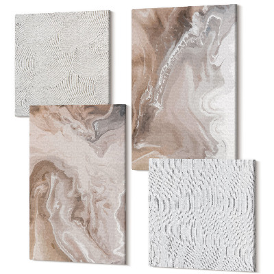 Sada 4 obrazů Kamenné textury abstraktní mramorové vzory