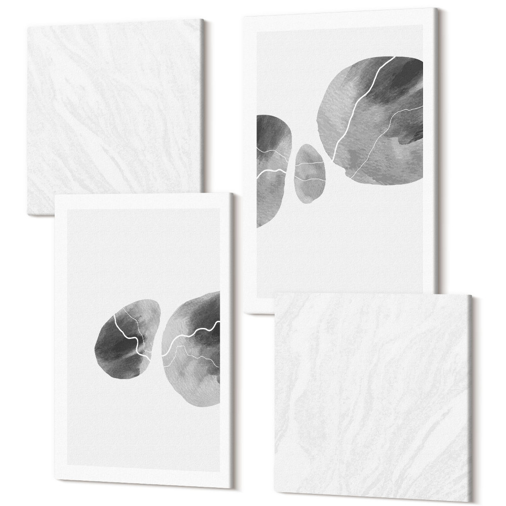 Sada obrazů na zeď kvadryptych Malování skvrn abstraktní minimalistický obraz