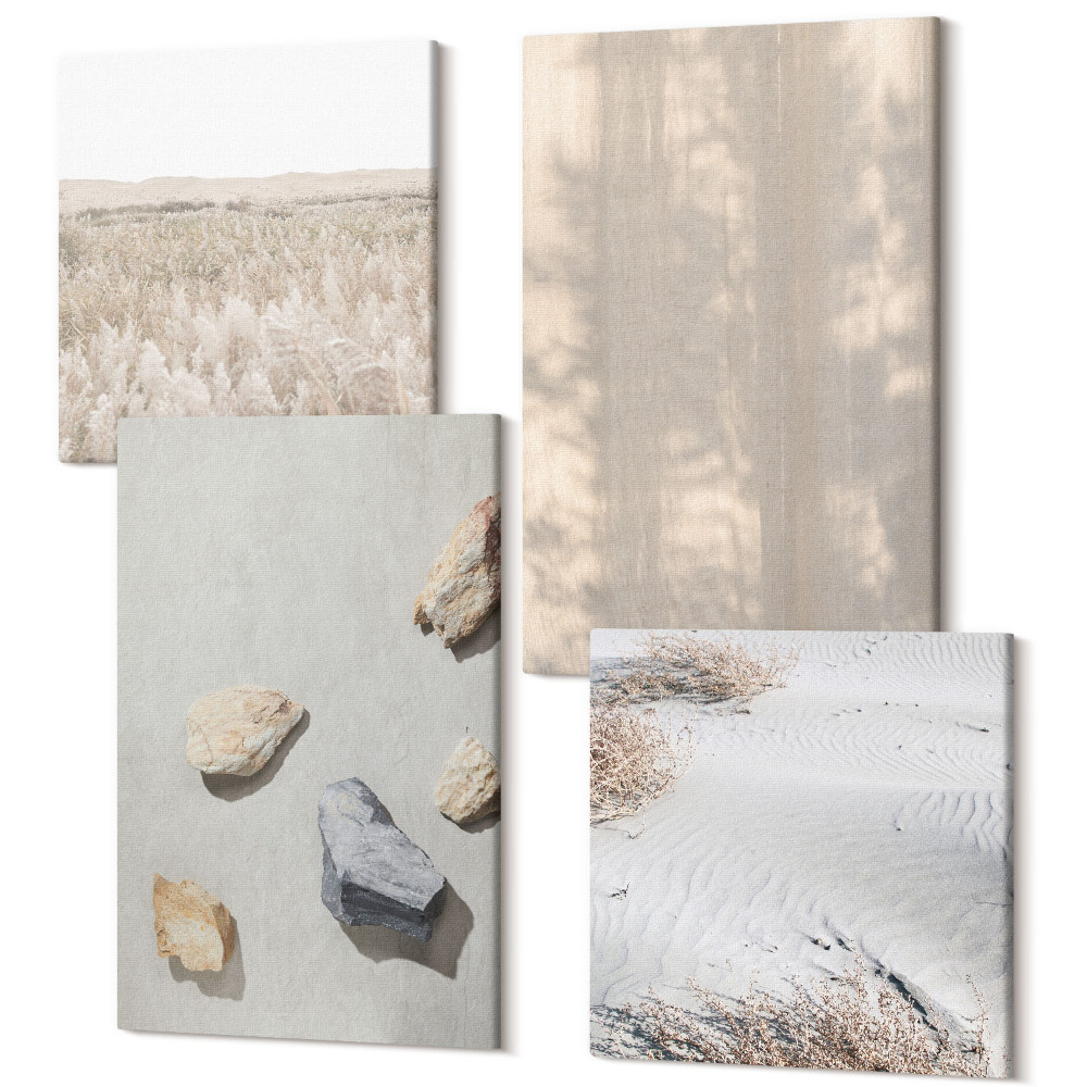 Sada obrazů na zeď kvadryptych Boho textury přírodní struktury