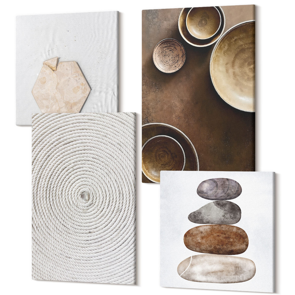 Sada 4 obrazů Textury v umění moderní design