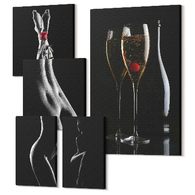 Sada 5 obrazů Elegantní akcenty v moderním stylu s tématem intimity