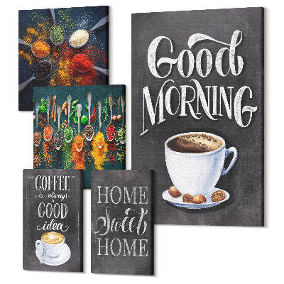 Sada 5 obrazů Kávové inspirace pro milovníky aromatických nápojů