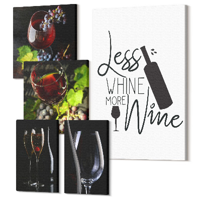 Sada obrazů pentaptych Stylové víno a doplňky k degustaci vín