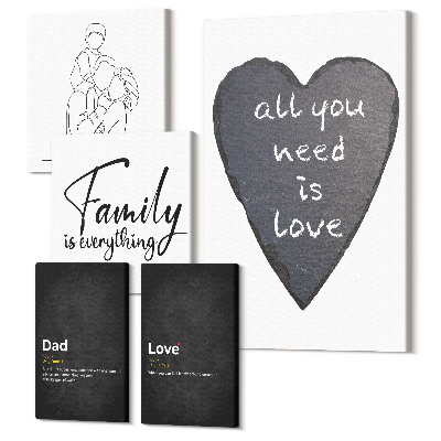 Sada 5 obrazů Rodinné hodnoty lásky a blízkosti v moderním stylu