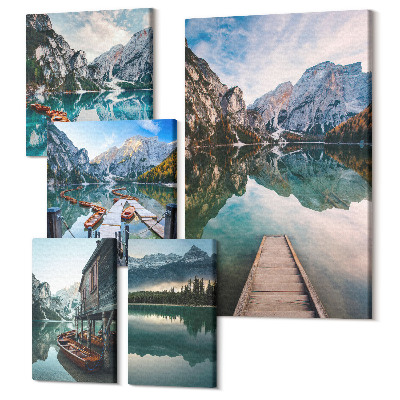 Sada 5 obrazů Horská jezera a malebné výhledy do přírody