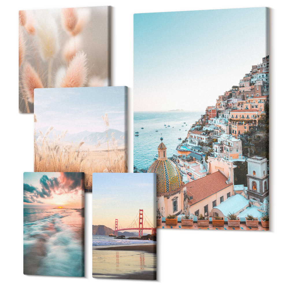 Sada obrazů na zeď pentaptych Pobřežní krajiny a přírodní krásy
