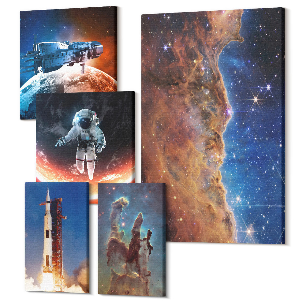 Sada 5 obrazů Cestování vesmírem průzkum vesmíru a galaxií