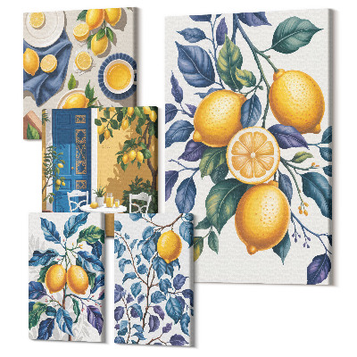 Sada 5 obrazů Citrusové inspirace v provensálském stylu do kuchyně