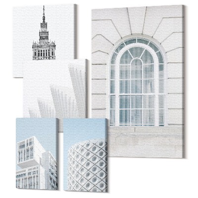 Sada 5 obrazů Moderní architektura, minimalistické formy a linie