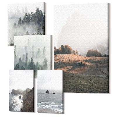 Sada 5 obrazů Přírodní horské krajiny a výhledy na moře