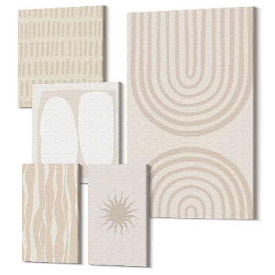 Sada obrazů pentaptych Stylové abstraktní formy v odstínech přírody