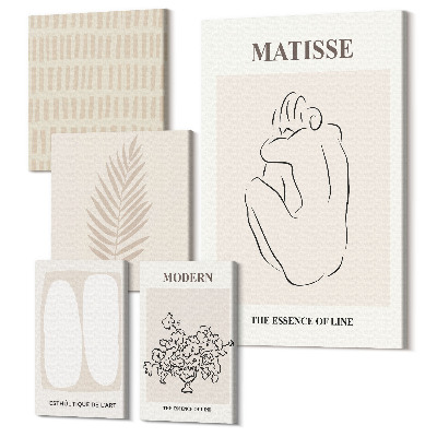 Sada 5 obrazů Minimalistický styl, linie a tvary v moderní verzi