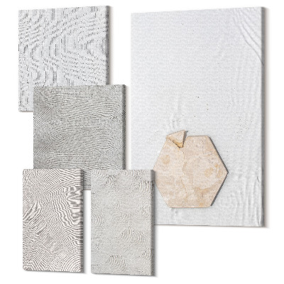 Sada 5 obrazů Lehké textury na písku, jemný boho styl