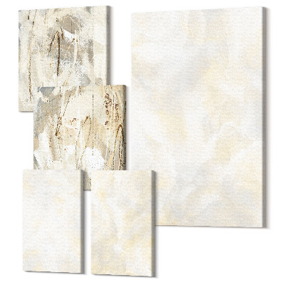 Sada obrazů pentaptych Světlé textury tahy štětcem design