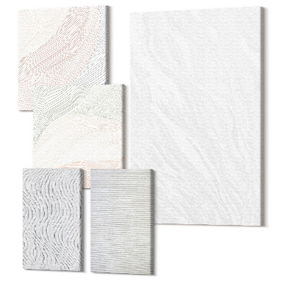 Sada obrazů na zeď pentaptych Jasné strunové struktury vzory v písku